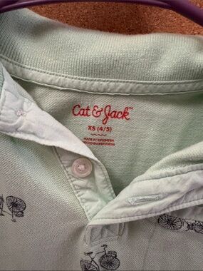 Cat & Jack Mint Green Bicycle Polo Top